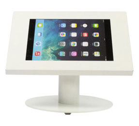 Hire secure white desktop stand